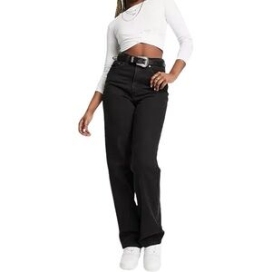Weekday Row High Rise Wide Straight Leg Jeans Size 28